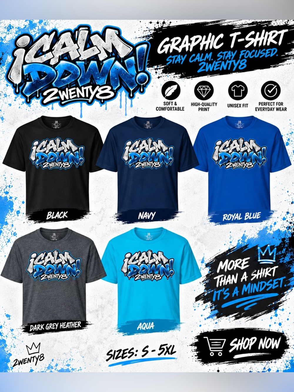 2wenty8 “Calm Down” Graphic T-Shirt